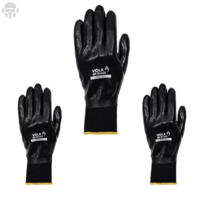 KIT 3 PARES DE LUVA VOLK NITRIL FULL CA25280