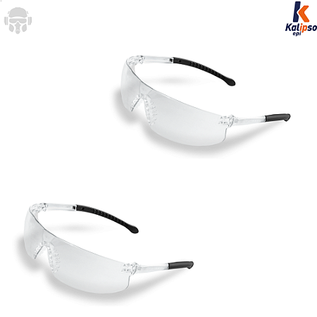 Kit Óculos Segurança Incolor Kalipso Pallas Antiembaçante CA 15684