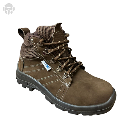 Botina Padova Nobuck Marrom Bico PVC F-350 BAPNFR Frontiere – CA 44114 para Industria, Construção Civil e Logística