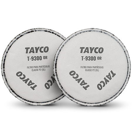 Filtro Mecânico Tayco P2 T-9300 CA para Poeira Névoa e Partículas Caixa com 2 Unidades