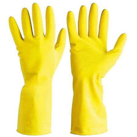 Luva Plastcor Látex Amarela Lisa LTX 600 CA 34143