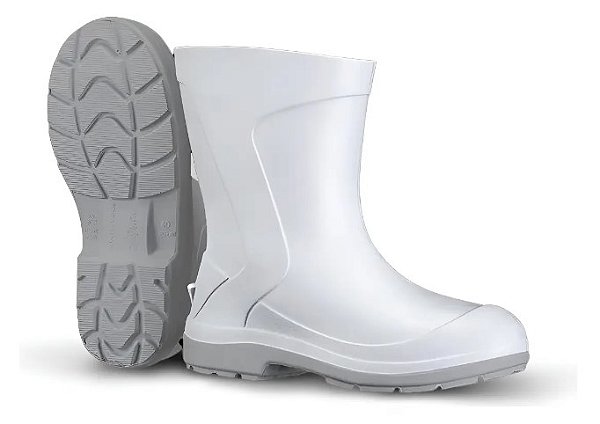 Bota Workflex EVA Branca Cano Médio CA 40582 para Hospital Cozinha e Frigorífico
