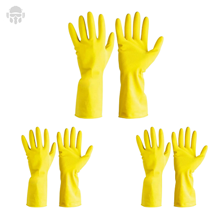 Kit 3 pares de Luvas Multiuso Plastcor LTX 600 CA 34143