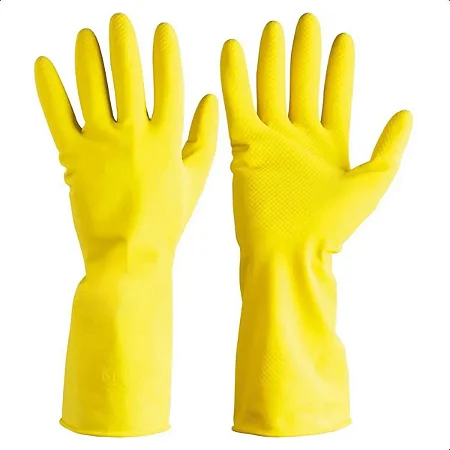 Luva Plastcor Látex Amarela Flocada LTX 700 CA 34141