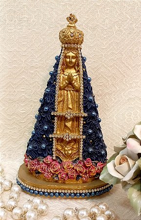 NSA SENHORA APARECIDA DECORADA MODELO ROSAS