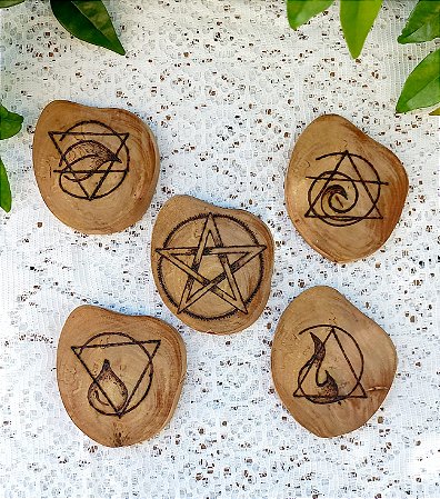 KIT ELEMENTOS DA NATUREZA  02  MADEIRA PIROGRAFIA