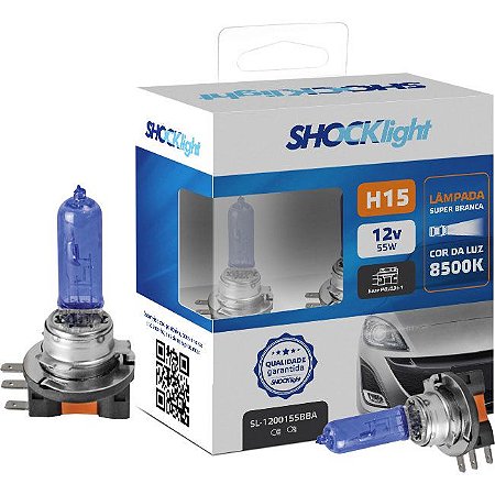 SHOCKLIGHT KIT LAMPADA SUPER BRANCA H15