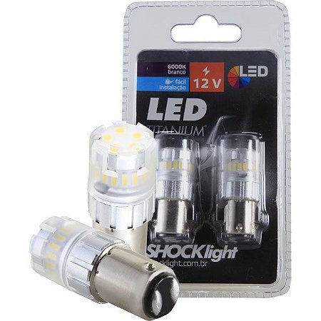SHOCKLIGHT TITANIUM LAMPADA LED 2 POLOS 12V BRANCA