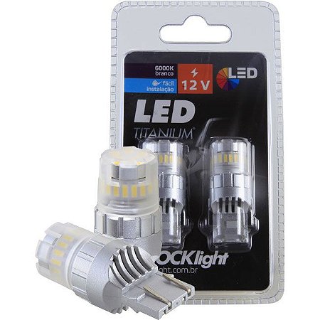 SHOCKLIGHT TITANIUM LAMPADA LED T20 2 POLOS 12V BRANCA