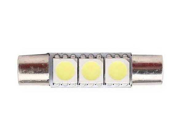 LAMPADA LED TORPEDO FUSIVEL 26MM 3 LEDS 6000K 12V