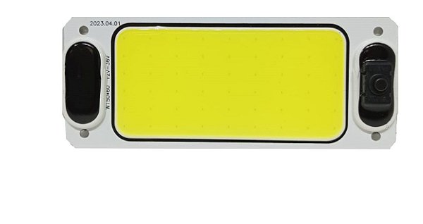LUMINARIA COLB 54 LEDS RETANGULAR 15X6CM COM BOTAO 12-36V