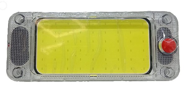 LUMINARIA COLB 54 LEDS RETANGULAR 15X6CM COM BOTAO E CAPA 12-36V
