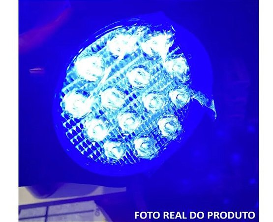 FAROL DE LED REDONDO 14 LEDS AZUL 42W 12-24V 11X2CM