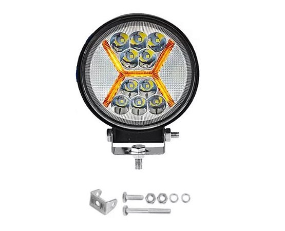FAROL DE LED REDONDO 12 LEDS 3000-6000K 117W 12-24V 11X2CM