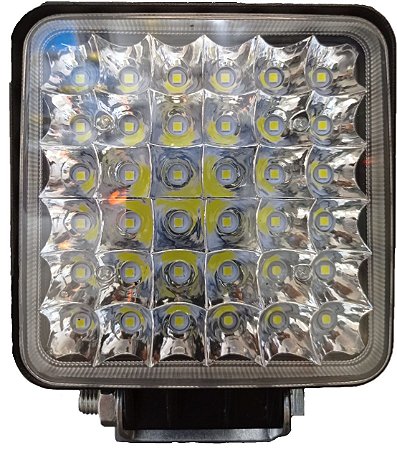 FAROL DE LED QUADRADO 36 LEDS 6000K 108W 12-24V 11X11X4CM