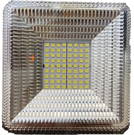 FAROL DE LED QUADRADO 56 LEDS STROBO 6000K 168W 12-24V 11X11X2CM