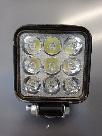 FAROL DE LED QUADRADO 9 LEDS 6000K 27W 12-24V 6X6X3CM (SALVINHO)