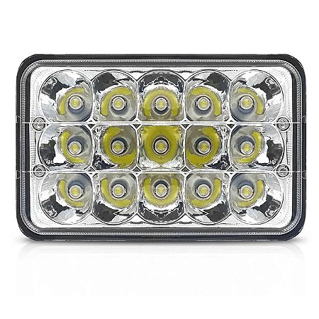 FAROL DE LED RETANGULAR 15 LEDS 6000K 45W 12-24V 17X11X6CM