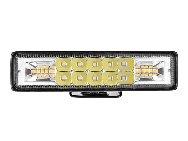 FAROL DE LED RETANGULAR 16 LEDS STROBO 3000K-6000K 48W 12-24V 14X4X3CM