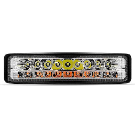 FAROL DE LED RETANGULAR 18 LEDS STROBO 3000K-6000K 54W 12-24V 14X4X3CM