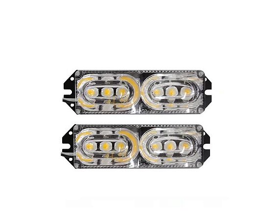 STROBO 6 LEDS 2 MODULOS BRANCO 2 EFEITOS 12-24V