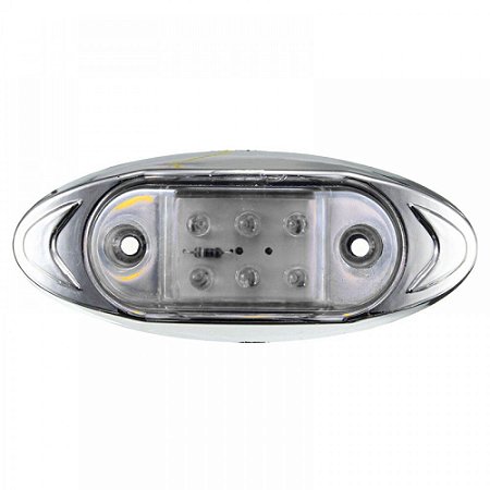 LANTERNA DELIMITADORA 6 LEDS ARO CROMADO 12-24V BRANCA