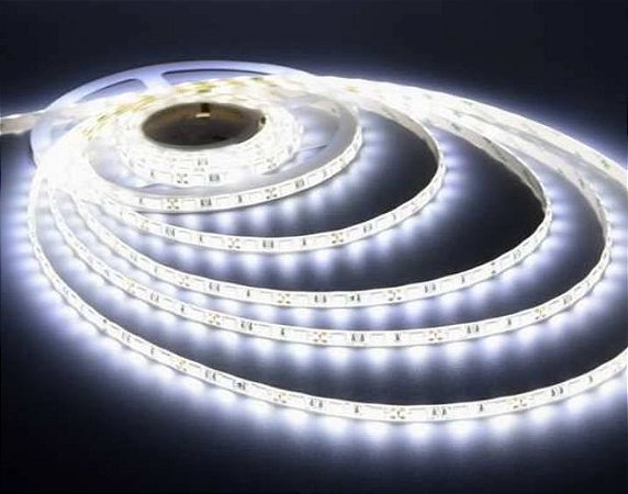 FITA LED BRANCO FRIO 5050 5 MTS 12V COM SILICONE