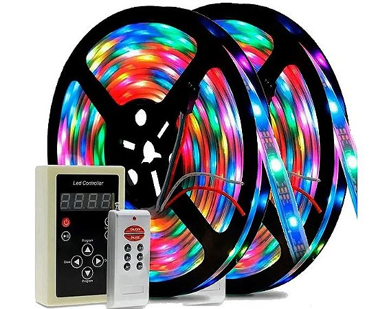 FITA LED RGB 6803 COM CONTROLADORA 5 METROS 12V