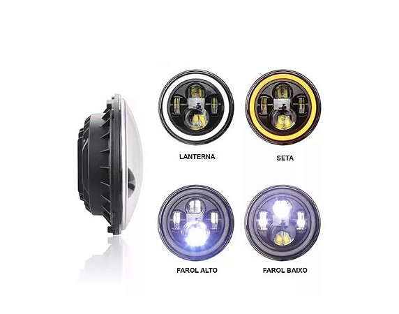 MAFREET FAROL DE LED REDONDO COM DRL MODELO RENEGADE