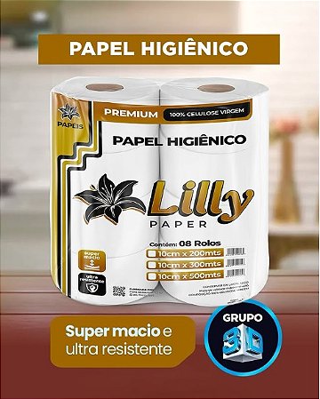 Papel Higiênico Lilly Premium 8x300m