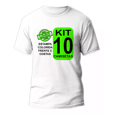 Kit 10 Camiseta Personalizada Com Logo Uniforme Atacado