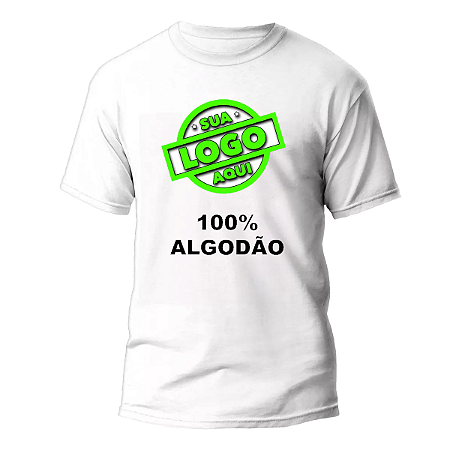 Camiseta de Algodão personalizada com Logo/foto Frente E Costas, Uniforme Empresa
