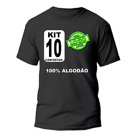 Kit 10  Camisetas de Algodão personalizada com Logo/foto Frente E Costas, Uniforme Empresa