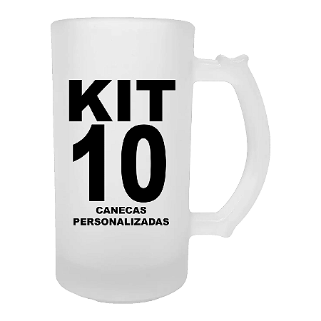 KIT 10 Canecas Chopp de Vidro Personalizada com logo