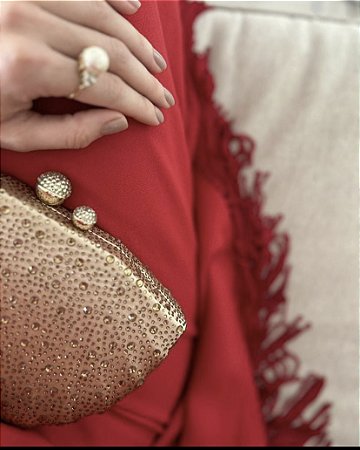 CLUTCH CONCHA CRISTAL - DOURADA