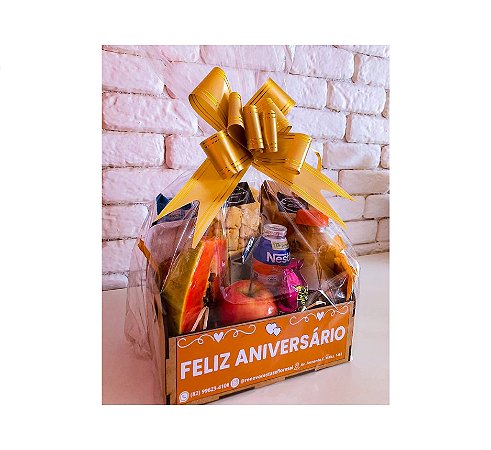 Cesta de Café da Manhã Para Aniversário -Modelo  Pop 1
