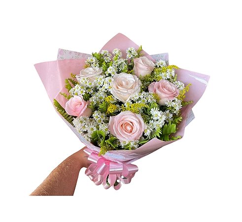 Buquê de Rosas Cor Rosa (Vânia)  Modelo Master Tradicional