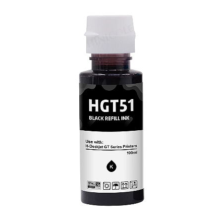 Refil de Tinta Compatível HP  GT51/GT53 Pigmentado