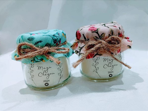 Lembrancinha  (Tecido decorado & Laço de cipó) -40ml (10 unid.)