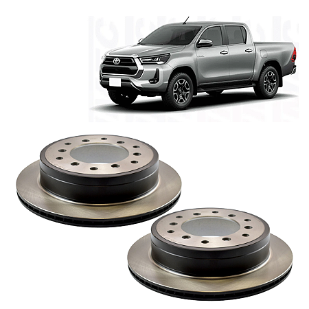 Par de Disco Freio Ventilado Traseiro Hilux Sw4 2016 A 2023
