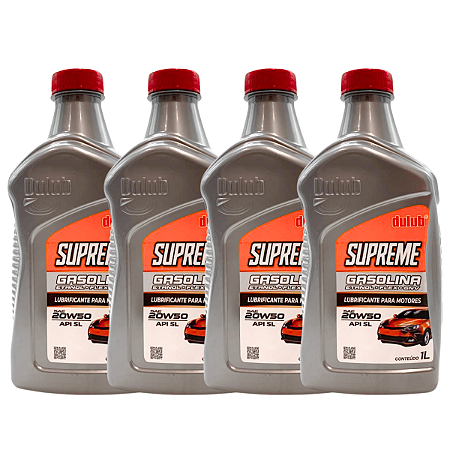 Kit 4 Óleos Lubrificante Motor 20w50 Api Sl Supreme Dulub