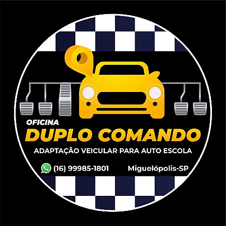 1 KIT Duplo Comando P/ Carro Auto Escola Tipo 2