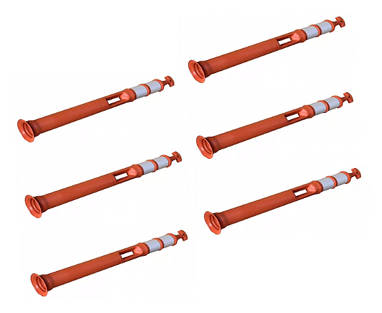 KIT 6 Balizador Palito Laranja S/ BASE PRETA Auto Escola