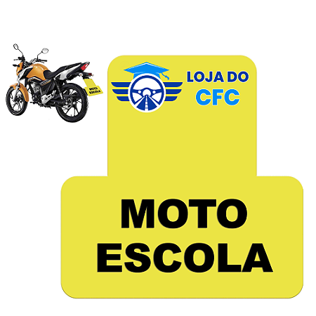 Placa Moto Escola Simples