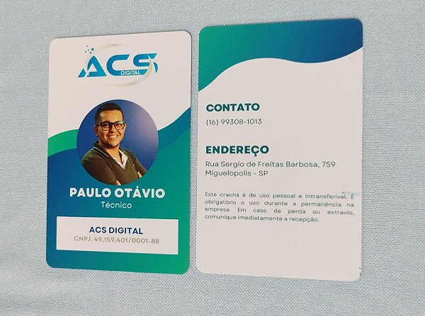 Crachá Personalizado P/ Intrutores e Diretores