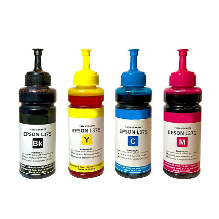 Tinta Para Epson L200 L355 L365 L375 L395 L396 Xp L380 Epson Tinta Preta Ciano Magenta Yellow