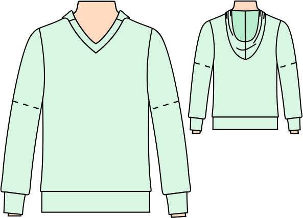 Ref. 120 - Molde de Camiseta Unissex com Capuz - DIGITAL