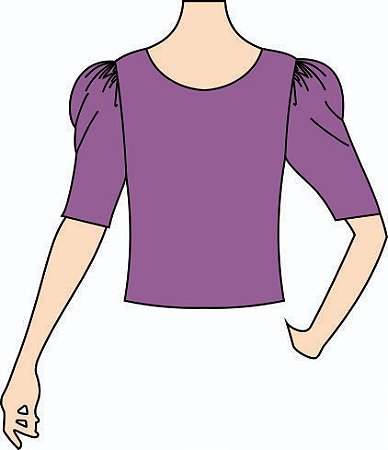 Ref. 396 - Blusa Manga Bufante Curta