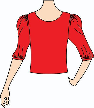 Ref. 394 - Molde de Blusa Manga Bufante 3/4 - DIGITAL