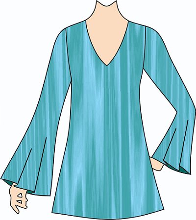Ref. 392 - Molde de Blusa - Manga Flare DIGITAL